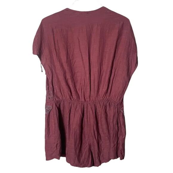 Free People Women’s Sz Medium Weila Romper New NWT Linen Embroidered Shorts - Picture 8 of 8